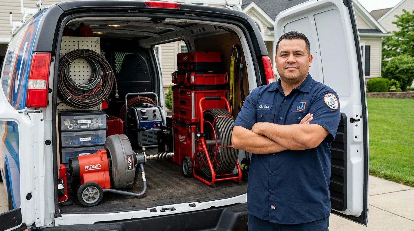 Professional drain cleaning equipment and Johns Plumbing LLC plumber in Fairplay