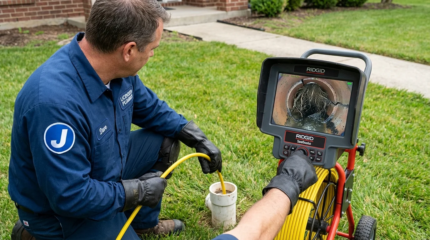 Sewer camera inspection being performed by Johns Plumbing LLC in Fairplay